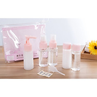 Bình đựng mỹ phẩm du lịch chiết nhỏ 5 món mini phong cách Hàn Quốc, nhiều màu, giao màu ngẫu nhiên+ Qùa tặng hình dán ngẫu nhiên