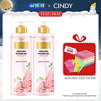 Combo 2 chai Sữa tắm nước hoa dưỡng ẩm sáng da Cindy Bloom Aroma Flower mùi hương ngọt ngào nữ tính 640g