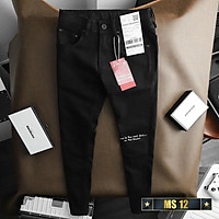 Quần Jean Nam Rách, chất Jean co dãn tốt ống côn mẫu mới TD07