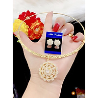 Combo kiềng cổ bông tai mạ 18k cao cấp E746A