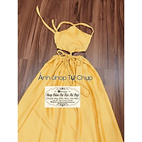 Đầm maxi đi biển xanh thừng