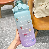 2L Lớn Bình Nước Dễ Thương Có Ống Hút Cho Bé Gái Thể Thao Nhiệt Drinkware Du Lịch Lsotherm Bình Kid Nước Uống Bầu Tập Gym cốc Nhựa