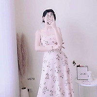 Đầm váy voan 2 lớp hai dây cho nữ