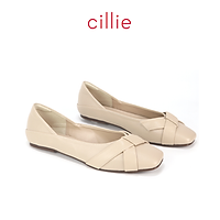 Giày búp bê nữ cao cấp đế bằng chống trơn mũi vuông nơ chéo vintage dễ thương siêu êm chân mẫu mới hottrend Cillie 1136