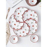 Chén Sứ Bát Ăn Cơm Bộ Bát Đĩa Decor Vầng Trăng 5 Cánh Chén Dĩa Sứ Dễ Thương Cute Cao Cấp B89