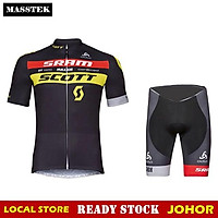 Set quần áo đi xe đạp gồm áo ngắn tay + quần thời trang mùa hè SRAM SCOTT