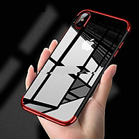 Ốp lưng TPU dẻo trong suốt viền màu dành cho iPhone X