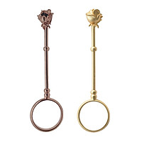 2x Gold& Rose Gold Cigarette Finger Holder Free Hand Smelling 17mm Ring for Lady