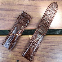 Dây đồng hồ da đà điểu khâu tay thủ công, chất liệu cao cấp 2 mặt (Nâu cà phê)