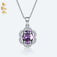 Mặt vòng cổ bạc và đá Amethyst tự nhiên (Thạch anh tím)