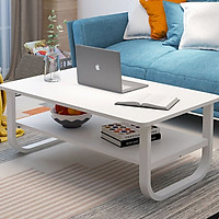 Bàn sofa hiện đại 2 tầng mặt chữ nhật gỗ MDF kích thước 100x60x41