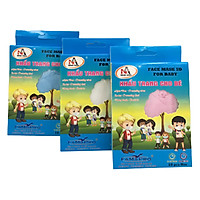 Combo 3 Hộp Khẩu Trang Y Tế 3 Lớp Trẻ Em Famapro 5D Baby Trơn : Xanh + Trắng + Hồng (10 Cái / Hộp)