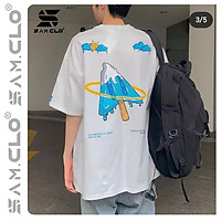 Áo thun tay lỡ nữ SAM CLO freesize phông form rộng Unisex, mặc cặp, nhóm, lớp in CÂY THÔNG HÌNH QUE KEM chữ CLICK