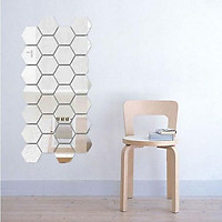 Combo 10 Chiếc Decal Gương Dán Tường Trang Trí Hình Lục Lăng
