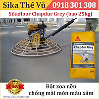 Bột xoa nền chống mài mòn, giúp tăng cứng bề mặt bê tông màu xám - Sikafloor Chapdur Grey (bao 25kg)