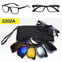2020 Vintage Kính Mát Nữ Phân Cực Kẹp Trên Kính Quang Học Gọng Retro Nam Kẹp TR90 5 Trong 1 Kính Chống Nắng Gafas de Sol