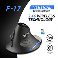 Chuột dọc ZELOTES F-17 Chuột chơi game không dây 2.4GHz 6 phím Chuột quang công thái học với 3 DPI có thể điều chỉnh cho máy tính xách tay