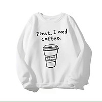 Áo khoác nỉ dành cho nam cho nữ và cặp đôi kiểu Sweater không mũ , form rộng unisex hình chữ có 3 màu trắng đen