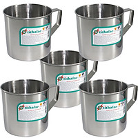 Combo 5 Ca inox có quai kích thước nhỏ phù hợp cho bé học mẫu giáo Tithafac