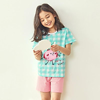 Bộ đồ ngắn tay mặc nhà cotton mịn cho bé gái U3034 - Unifriend Hàn Quốc, Cotton Organic