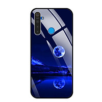 Ốp Lưng Điện Thoại REALME 5i/REALME 5s/REALME 5 - Mặt Lưng Kính Cường Lực - 0269 MOON02 - Hàng Chính Hãng