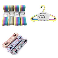 Combo 2 Set Móc treo quần áo trẻ em cao cấp Nhật Bản(30 cái)- 1 Dây Phơi Quần Áo 10 m(Giao màu ngẫu nhiên)