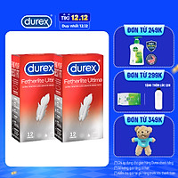 Combo 2 hộp Bao cao su Durex Fetherlite Ultima 12 Bao