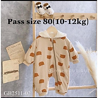 Pass bodysuit chần bông size 80(10-12)kg