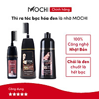 Dầu gội phủ bạc Mochi Nhật Bản (Lược chải & vòi nhấn). Dầu gội nhuộm tóc thảo dược ngay tại nhà