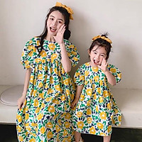 Đồ đôi cho mẹ và bé hoa vàng B-A-M STORE