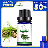 Tinh dầu gỗ thông đen Lorganic Pine black 10ml/ Hương thơm ấm nồng/ Tinh dầu thiên nhiên nguyên chất xông phòng/ Thư giãn tinh thần/ Thích hợp dùng với đèn xông và máy khuếch tán.