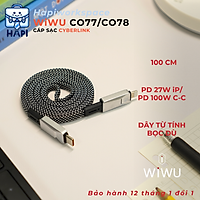 Cáp sạc hàng chính hãng WiWU Cyberlink Type-C to Type-C Wi-C078 dây dù nylon siêu bền, truyền đẫn ổn định