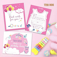 Set 10 THIỆP MỜI THÔI NÔI SINH NHẬT BABY GIRL 04 cho bé