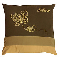 Gối Tựa Thêu Bướm Thắng Lợi (40 x 40 cm) - Màu Nâu