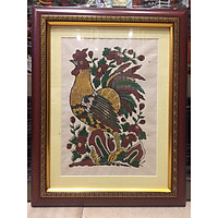 Tranh dân gian đông hồ, Gà hoa hồng ( 38x48cm)