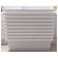 10 Chậu/ Khay/ Máng Nhựa Trồng Rau, Trồng Hoa, Cây Cảnh Kích Thước 67X24X19Cm - Màu Trắng