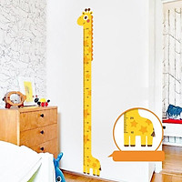 Decal dán tường thước đo chiều cao trẻ em bé hình con vật