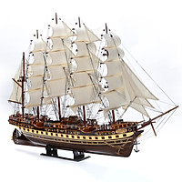 Mô hình tàu thuyền France II thân 80cm loại 1 gỗ muồng đen MNV-TB02/1