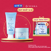 Bộ sữa rửa mặt dạng gel dịu nhẹ và Mặt Nạ Ngủ Cấp Ẩm Chuyên Sâu Senka (Senka Perfect Gel Gentle Wash và Senka Deep Moist Gel Cream 50G)