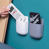 Bộ 2 hộp đựng điện thoại dán tường có khe luôn sạc, kiêm hộp đựng remote, vật dụng ( Giao màu ngẫu nhiên) - hàng chính hãng