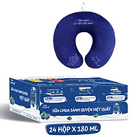Thùng 24 Hộp Sữa Chua Nestlé Acti-V Việt Quất (180ml/Hộp) - Tặng gối cổ cao cấp Acti-V