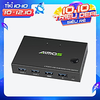 AIMOS AM-KVM201CC 2-Port HDMI KVM Switch Support 4K*2K@30Hz HDMI KVM Switcher Keyboard Mouse USB