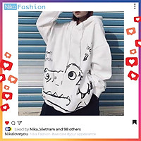 Nikafashion Áo Hoodie Nón Unisex Nam Nữ Chất Vải Nỉ Freesize 1 kích cỡ Form Dáng Rộng Dưới 65kg Mặc Đẹp K. L.O.N.G