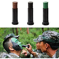 3Pcs Camouflage Camo Color Cream Body Face Paint Tube Stick For Outdoor Field Black+Green+Brown