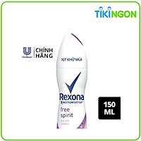 Xịt khử mùi Rexona Free Spirit khô thoáng tối ưu hương thảo mộc thư giãn dành cho nữ, 150ml