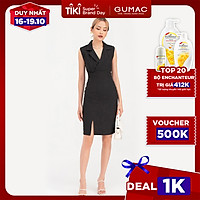 Đầm dáng ôm sát nách cổ vest GUMAC DB742