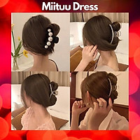 Kẹp Tóc càng cua đính ngọc trai nhân tạo cặp tóc Hàn Quốc đẹp hot trend xinh đẹp cho nữ bằng nhựa Miituu KN
