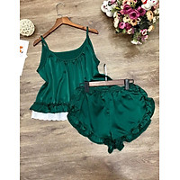 BỘ ĐỒ NGỦ LỤA 2 DÂY LAI REN