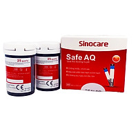 Combo hộp 50 que thử đường huyết và 50 kim lấy máu cho máy đo đường huyết Sinocare Safe AQ