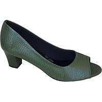 Giày cao gót nữ hở mũi xanh vân cá sấu TH - CG057